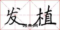 侯登峰发植楷书怎么写