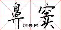 钱沛云鼻窦行书怎么写