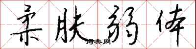 钱沛云柔肤弱体行书怎么写