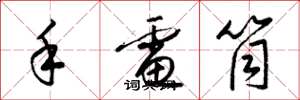 梁锦英手电筒草书怎么写