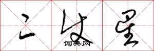 梁锦英二使星草书怎么写