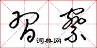 梁锦英习察草书怎么写