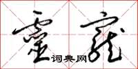 梁锦英灵宠草书怎么写