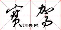 梁锦英宝驾草书怎么写