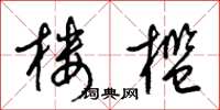 梁锦英楼槛草书怎么写