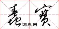 梁锦英蠢宝草书怎么写