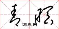 梁锦英青暝草书怎么写