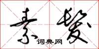 梁锦英素发草书怎么写
