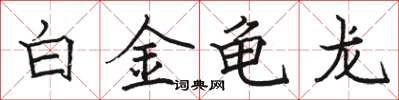 骆恒光白金龟龙楷书怎么写