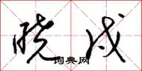 梁锦英晓戍草书怎么写