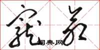 骆恒光宠命草书怎么写