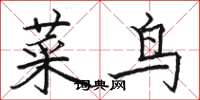 骆恒光菜鸟楷书怎么写