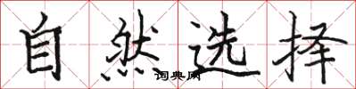骆恒光自然选择楷书怎么写