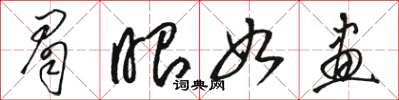 骆恒光眉眼如画草书怎么写