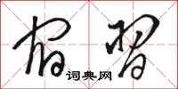 骆恒光宿习草书怎么写