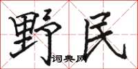 骆恒光野民楷书怎么写