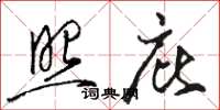 骆恒光照庇草书怎么写