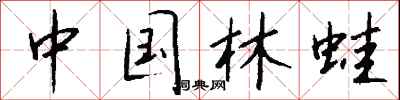 钱沛云中国林蛙行书怎么写