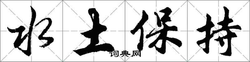 胡问遂水土保持行书怎么写