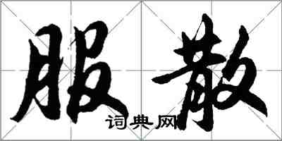 胡问遂服散行书怎么写