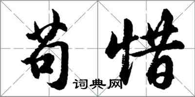 胡问遂苟惜行书怎么写