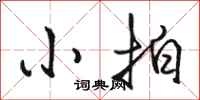 骆恒光小拍行书怎么写