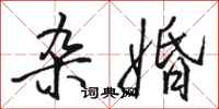 骆恒光杂婚行书怎么写