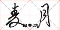 骆恒光麦月行书怎么写