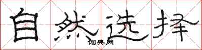 骆恒光自然选择隶书怎么写