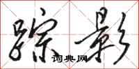 骆恒光踪影行书怎么写
