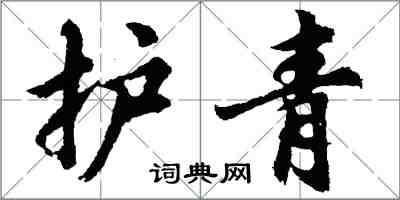 胡问遂护青行书怎么写