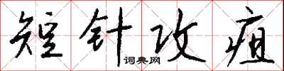 钱沛云短针攻疽行书怎么写