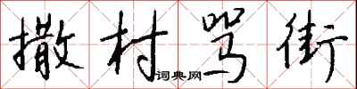 钱沛云撒村骂街行书怎么写