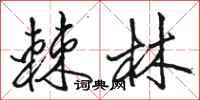 骆恒光棘林行书怎么写