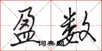 骆恒光盈数行书怎么写