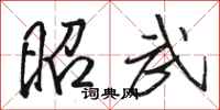 骆恒光昭武行书怎么写