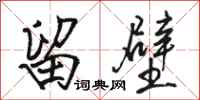 骆恒光留壁行书怎么写