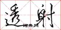 骆恒光透射行书怎么写