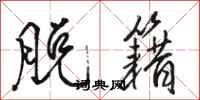 骆恒光脱籍行书怎么写