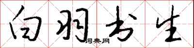 钱沛云白羽书生行书怎么写