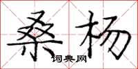 庞中华桑杨楷书怎么写