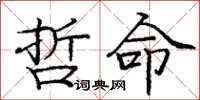 庞中华哲命楷书怎么写
