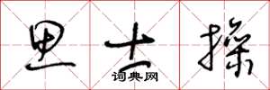 王冬龄思士操草书怎么写