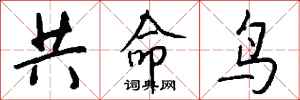 钱沛云共命鸟行书怎么写