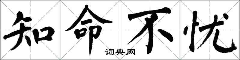 翁闿运知命不忧楷书怎么写