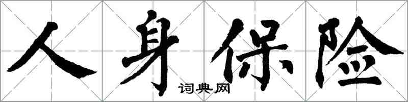 翁闿运人身保险楷书怎么写