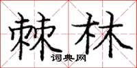 庞中华棘林楷书怎么写