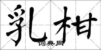 翁闿运乳柑楷书怎么写