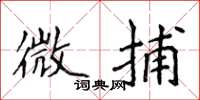 侯登峰微捕楷书怎么写