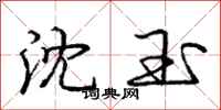 庞中华沈玉行书怎么写